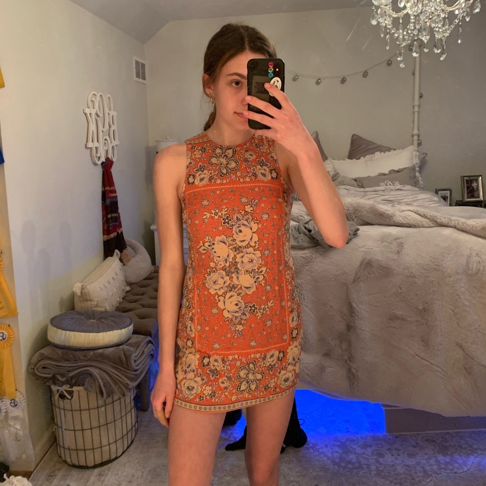 Orange paisley dress